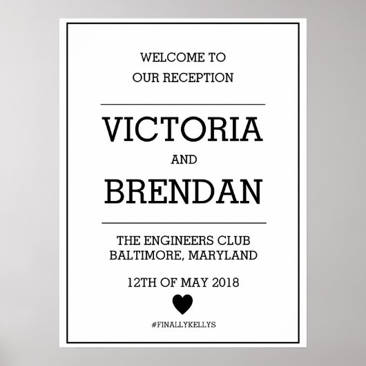 Poster Bienvenue sur le panneau de réception (Devant)