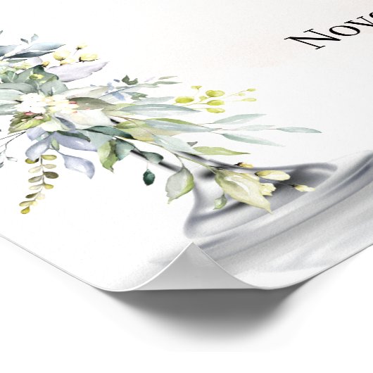 Poster Bienvenue sur le panneau de succulente à l'eucalyp (Coin)