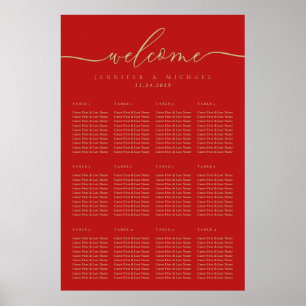 Poster Bienvenue sur le plan de table de mariage en écrit