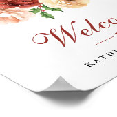 Poster Bienvenue sur les branches de pin de Noël florales (Coin)