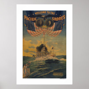 Poster Bienvenue sur les rivages du Pacifique. FlagshipCo