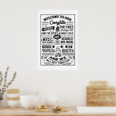 Poster Bienvenue sur notre camping : Embrassez le plein a (Cuisine)