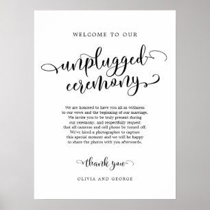 Poster Bienvenue sur notre panneau de cérémonie débranché