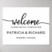 Poster Bienvenue sur notre panneau de signalisation chic  (Devant)