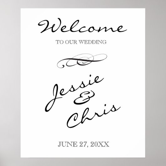 Poster Bienvenue sur notre panneau Mariage (Devant)