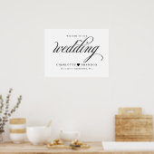 Poster Bienvenue sur notre panneau mariage (Cuisine)