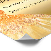 Poster Bienvenue tenue de soirée dorée pailletée fleurs p (Coin)