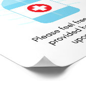 Poster Bienvenue ! Veuillez utiliser le désinfectant à la (Coin)