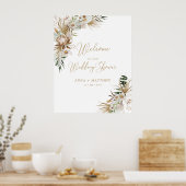 Poster Bienvenue Wedding shower Gold Boho Couples (Cuisine)