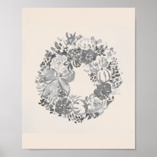 Poster Bienvenue Wreath Automne Citrouille peinture bleue