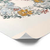 Poster Bienvenue Wreath Automne Citrouille peinture bleue (Coin)