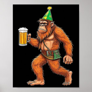 Poster Bière allemande Bigfoot Sasquatch Lederhose Funny