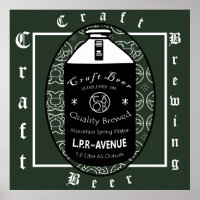 Bière artisanale -Growers Design ovale vert et bla