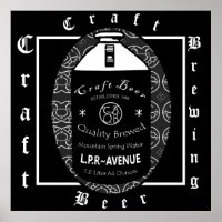 Bière artisanale -Growers Noir & Blanc Oval Design