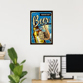 Poster Bière artisanale Premium depuis 1890 Bleu & Brown (Bureau à domicile)