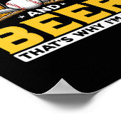 Poster Bière Boveur Baseball Bière Humour Anniversaire (Coin)