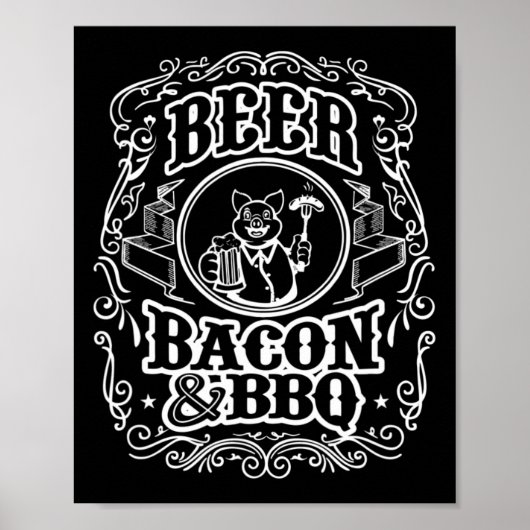 Poster Bière Bycon Et Bbq (Devant)