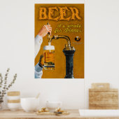Poster Bière C'est quoi pour le dîner (Cuisine)