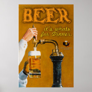 Poster Bière C'est quoi pour le dîner