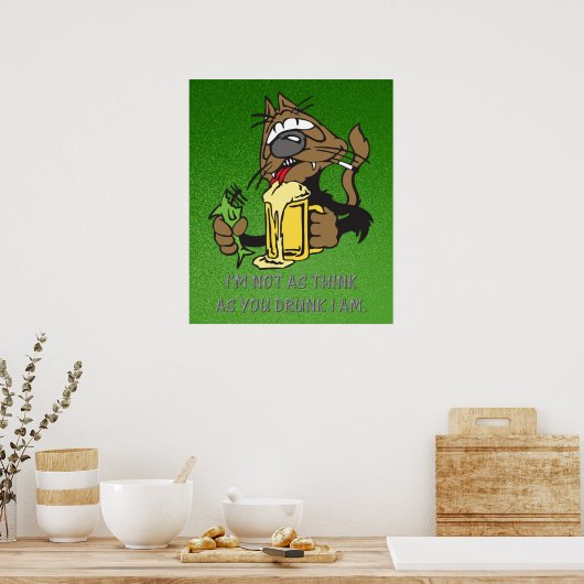 Poster bière chat (Cuisine)
