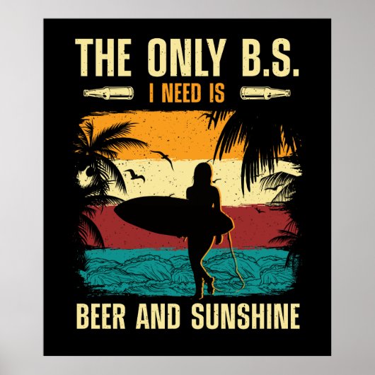 Poster Bière d'été et soleil (Devant)