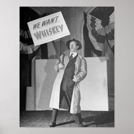 Poster Bière d'interdiction vintage, Vintage 1930, Bar ar (Devant)