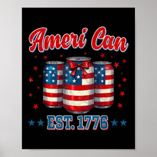 Poster Bière Drapeau Américain 4 Juillet Hommes Femmes Me