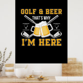 Poster Bière Drinker Golf Et Bière Anniversaire (Cuisine)