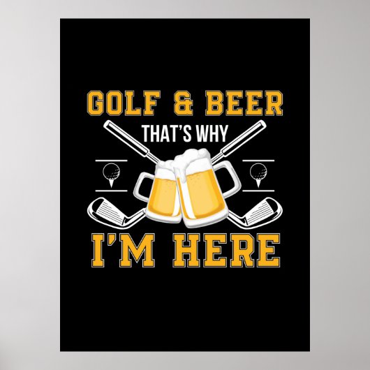 Poster Bière Drinker Golf Et Bière Anniversaire (Devant)