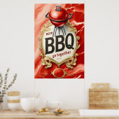 Poster Bière et barbecue s'unissent (Cuisine)