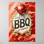 Poster Bière et barbecue s'unissent (Devant)