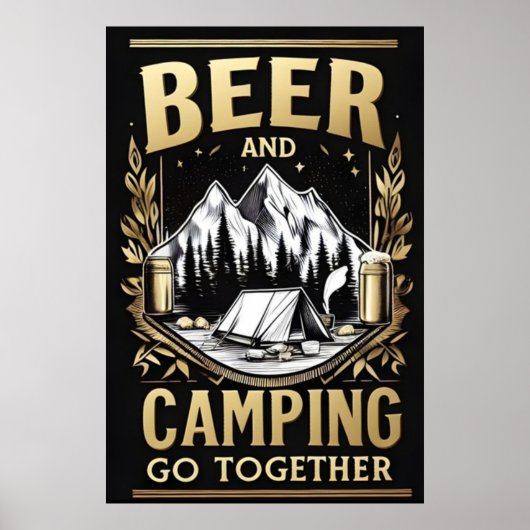 Poster Bière Et Camping Ensemble (Devant)