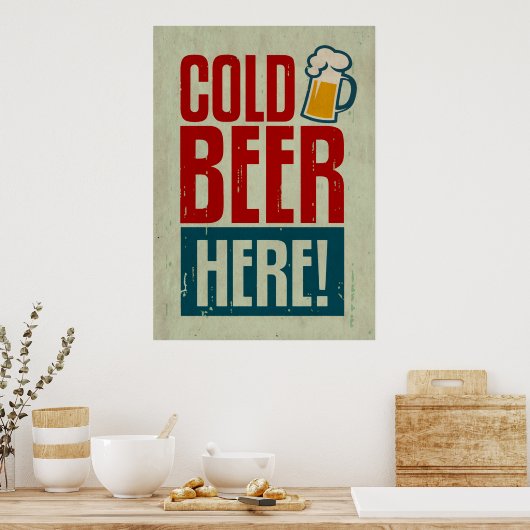 Poster Bière froide (Cuisine)