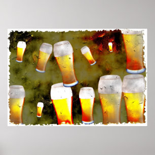 Poster Bière grunge