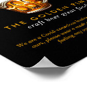 Poster Bière Mug Logo Brasserie Bar Réouverture Sécurité  (Coin)