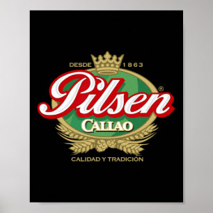 Poster Bière Pilsen Callao Marque Pérou Football Péruvien
