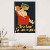 Poster Bière rétro française et Le Bon Bock (Cuisine)