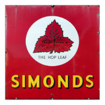 Bière Simonds, enamel vintage.