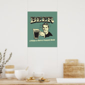 Poster Bière : Un Pitcher Vaut 1000 Mots (Cuisine)