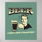 Poster Bière : Un Pitcher Vaut 1000 Mots (Devant)