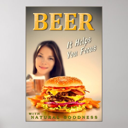 Poster BIÈRE Vous Aide à Vous Concentrer sur la Bière de (Devant)