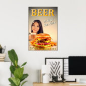 Poster BIÈRE Vous Aide à Vous Concentrer sur la Bière de (Bureau à domicile)