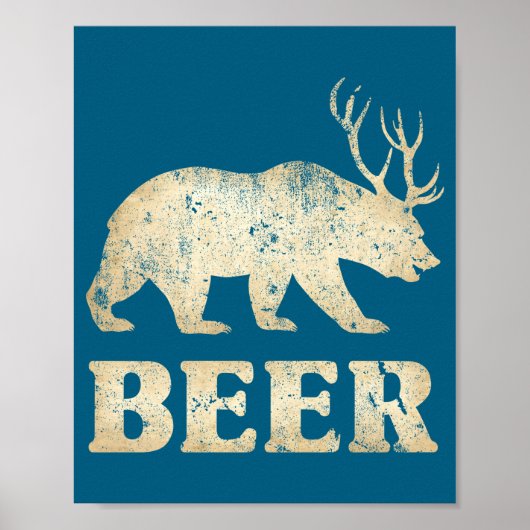 Poster Bières anciennes Bear Deer (Devant)