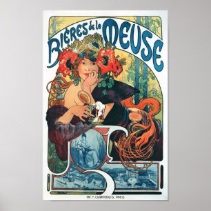 Poster Bieres de la Meuse, Mucha
