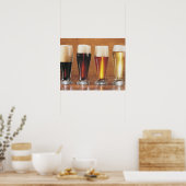 Poster Bières et bières assorties (Cuisine)