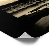 Poster Biergarten par le lac monochrome (Coin)