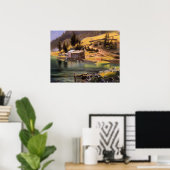 Poster Bierstadt - Camp de pêche et de chasse, Alaska (Bureau à domicile)