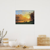 Poster Bierstadt - Coucher de soleil à Yosemite (Cuisine)