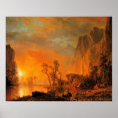 Poster Bierstadt - Coucher de soleil dans les Rocheuses, (Devant)