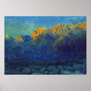 Poster Bierstadt - Lever Du Soleil Dans Les Sierras 1872